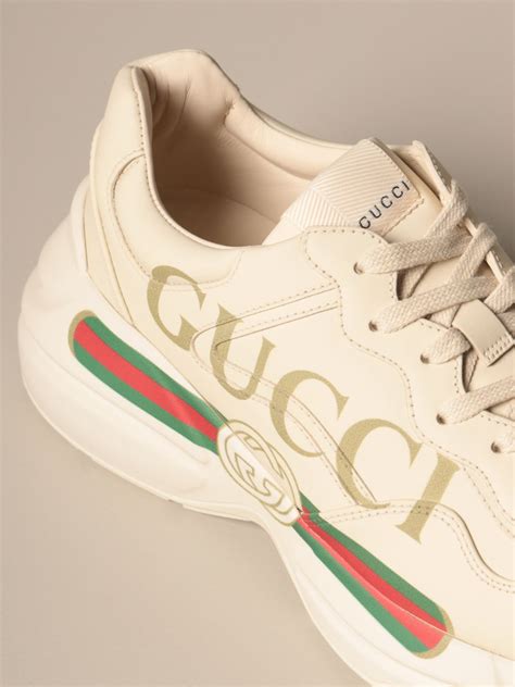 gucci rhyton leather sneakers women|Gucci gg rhyton sneakers men's.